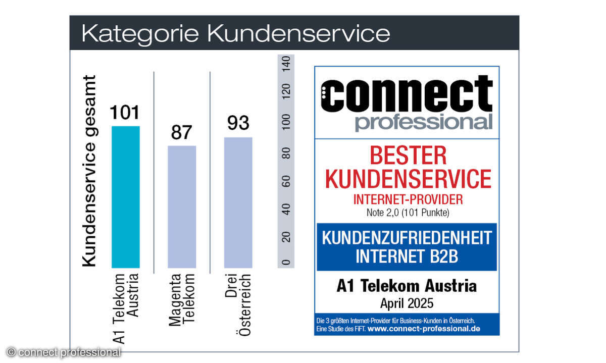 Kundenbarometer Internet B2B 2025 Österreich, Kategorie Kundenservice