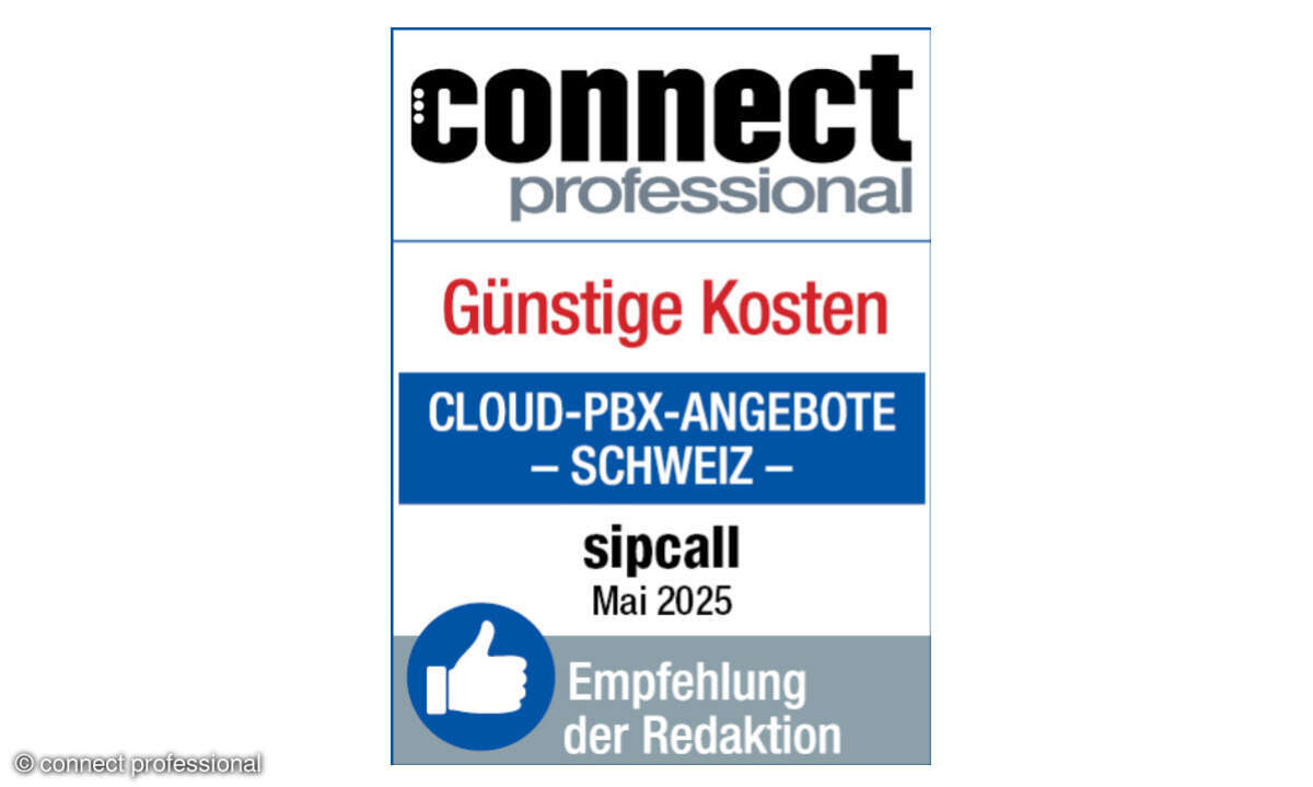 Empfehlungssiegel Sipcall Cloud-PBX-Angebot Schweiz, 2025