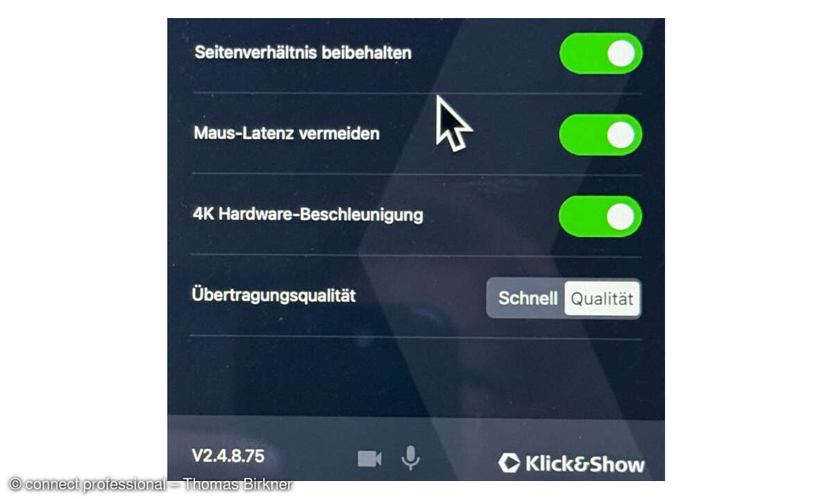 Kindermann Klick&Show K-Flex Grundeinstellungen