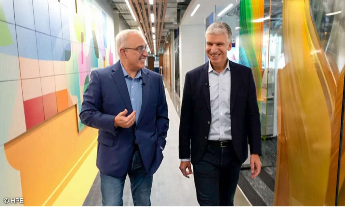 HPE-Chef Antonio Neri und Juniper-CEO Rami Rahim können ihre Unternehmen fusionieren