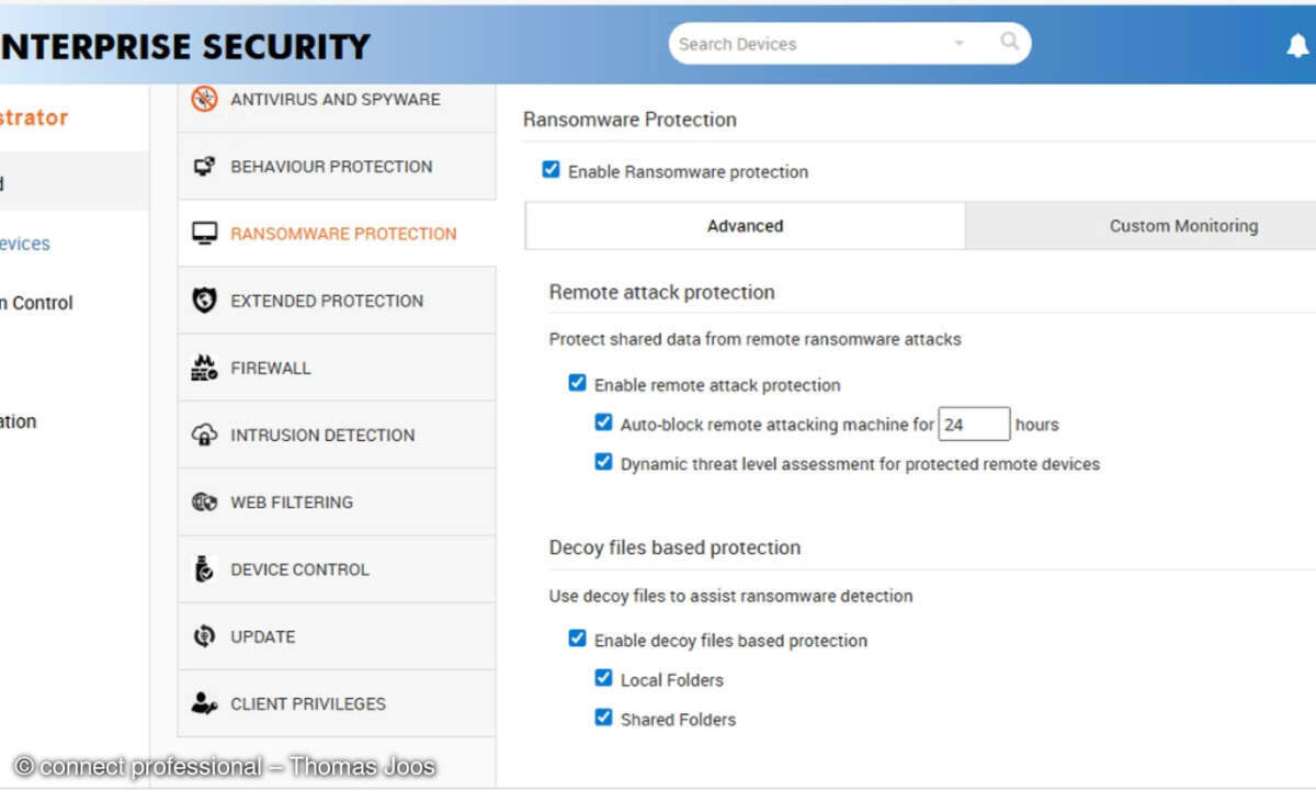 Screenshot K7 Enterprise Security Schutz vor Ransomware