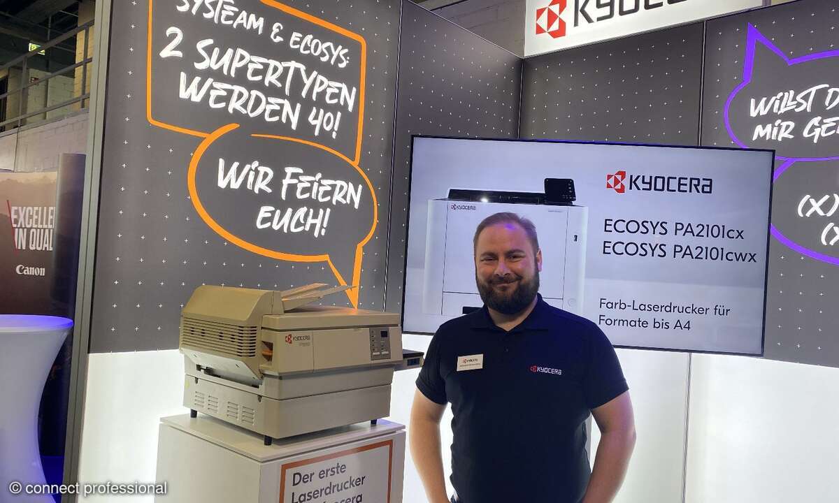 Sebastian Kronenberg hatte Kyoceras ersten Laserdrucker mitgebracht, der wie Systeam 1985 das Licht der Welt erblickt hatte