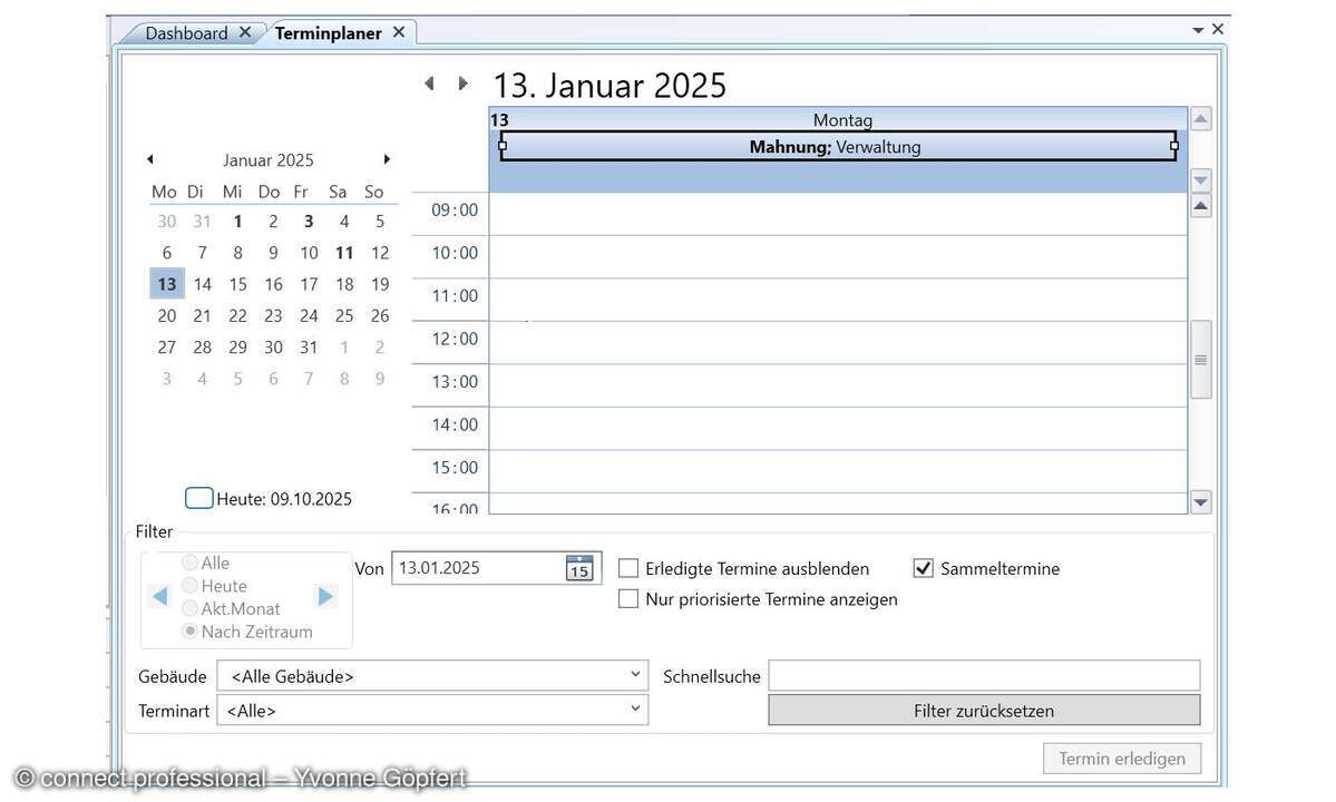 Screenshot Aareon Hausverwaltung plus 2026, Test Oktober 2025 