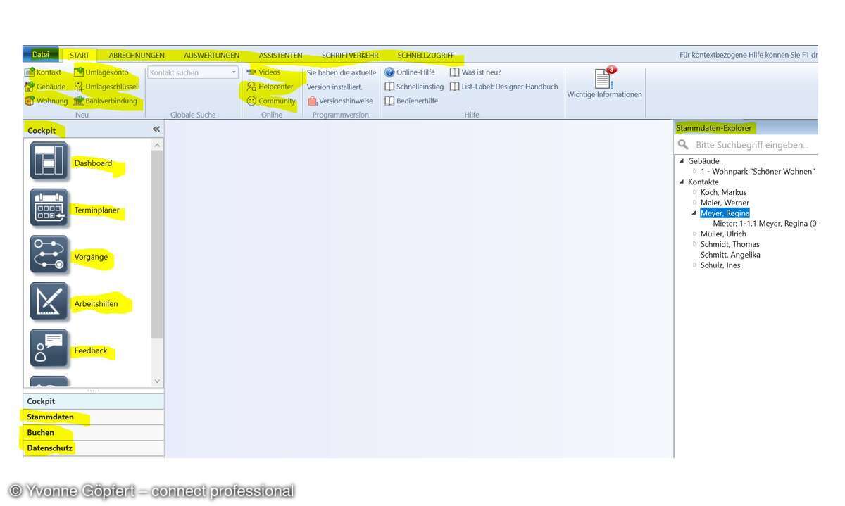 Navigationsebenen Aareon SmartImmo 2026