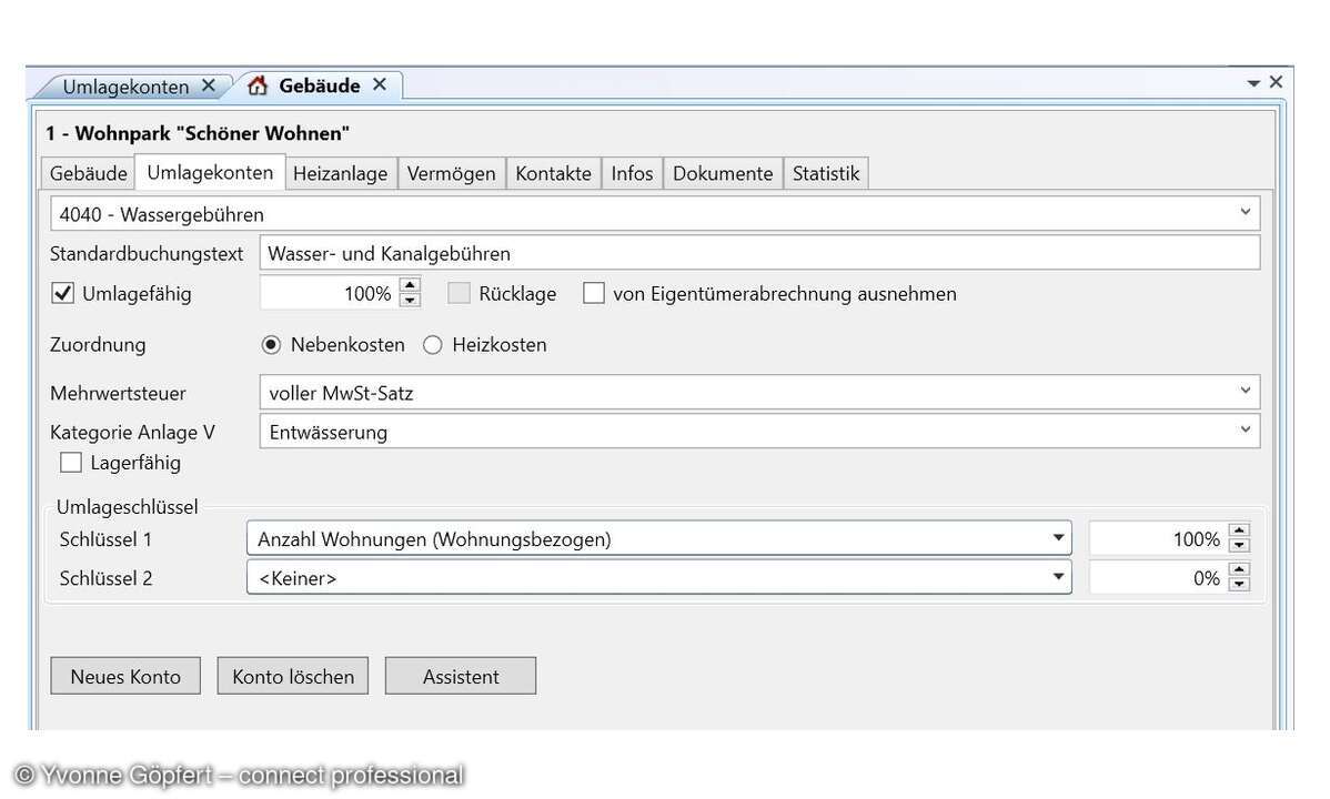 Umlagekonten Aareon SmartImmo 2026