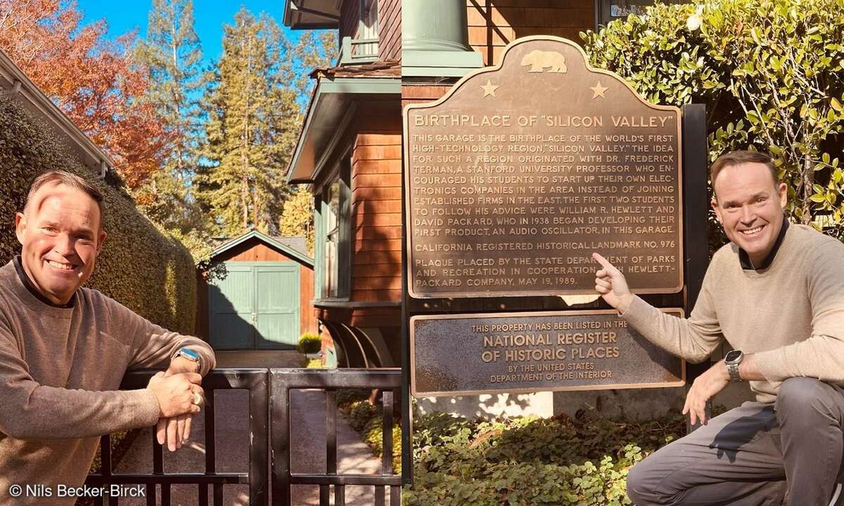 Die Garage von Hewlett-Packard in Palo Alto