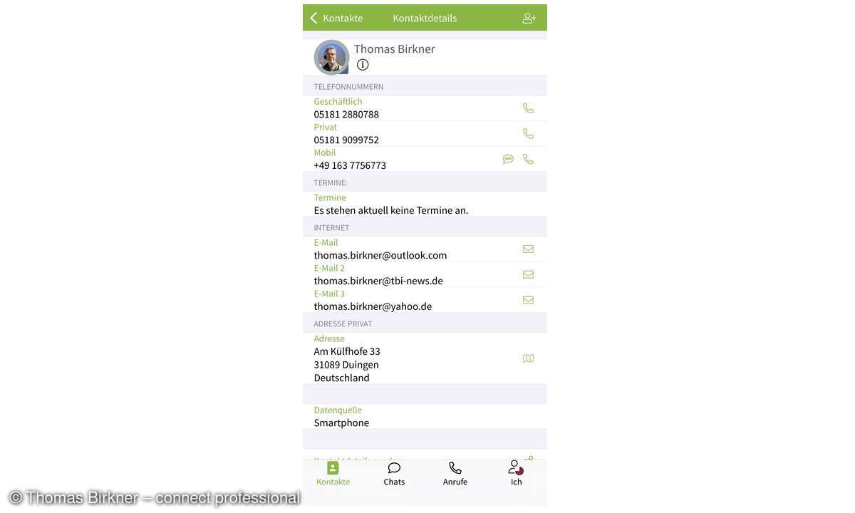 Estos Kontaktübersicht