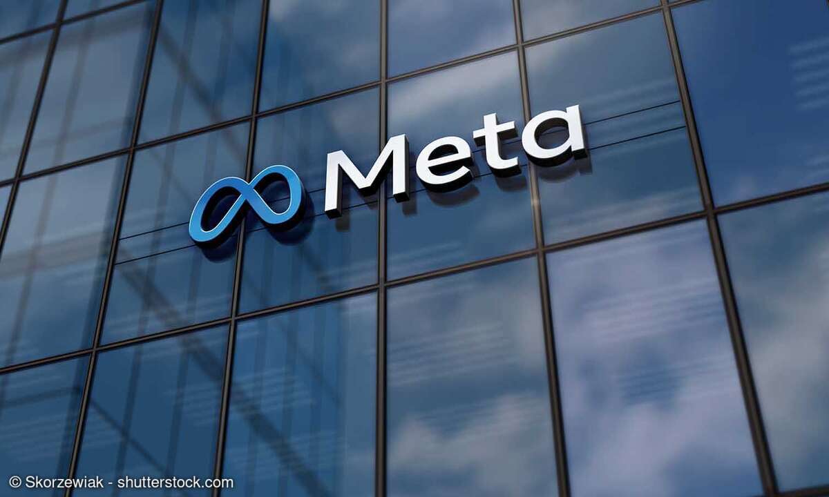 Meta-Logo am Gebäude in Meno Park, USA - nur zur redaktionellen Verwendung