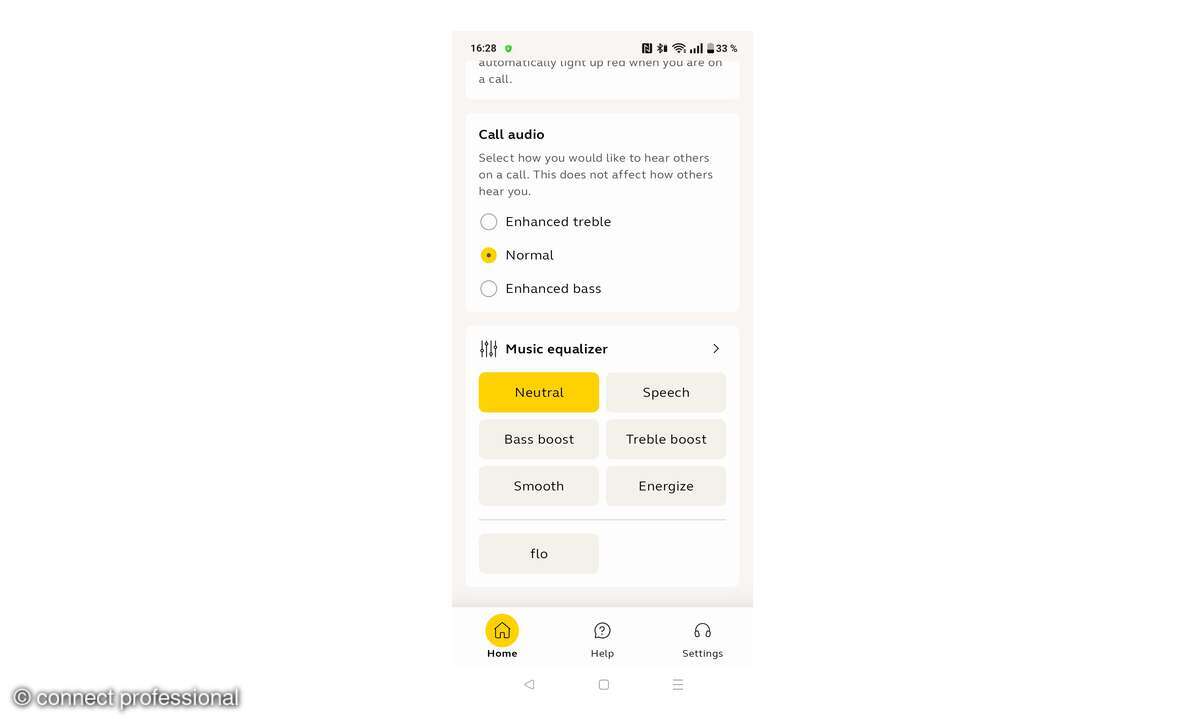 Screenshot App Jabra Evolve3 Steuerung 