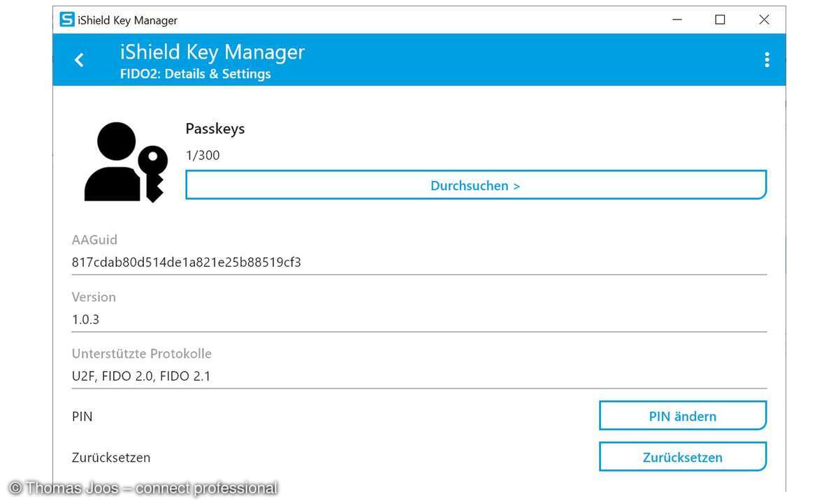 Swissbit iShield Key 2 Pro Mifare, Test März 2026