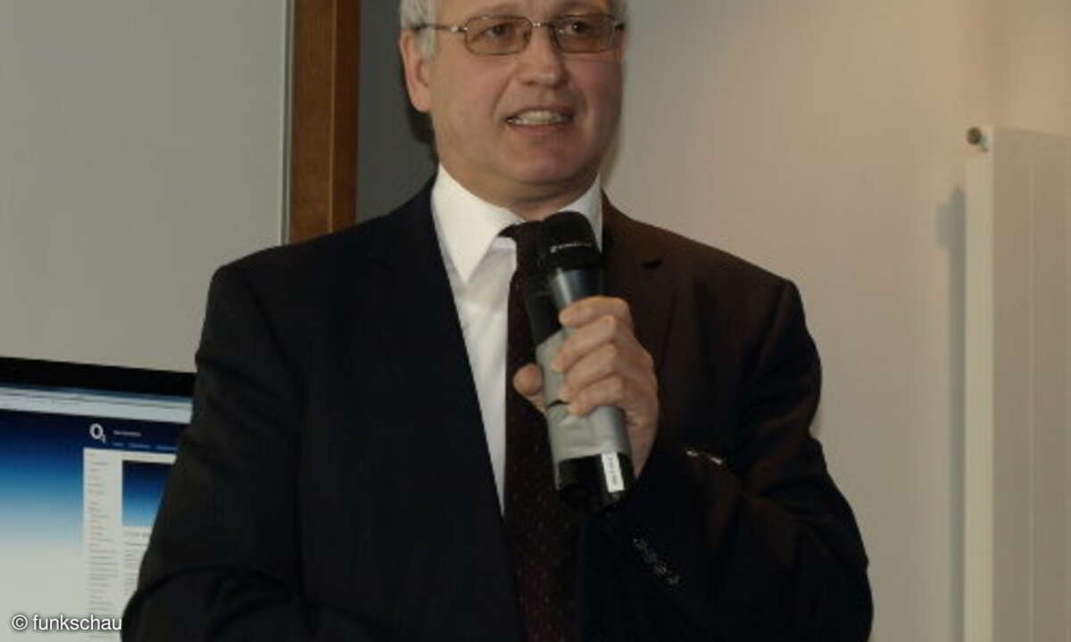 Walter Haas, CTO bei Huawei Deutschland, auf der Pressekonferenz zur Vorstellung der Friendly-User-Trials.